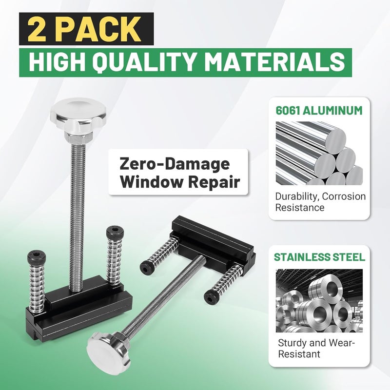 Rendrox 2PCS Window Jamb Stretcher Tool Set with 6061 Aluminum Solid Knob for Vinyl Window Frame Repair, No Cutting/Heat, Repair Pivot Shoes & Balances Easily - Image 3